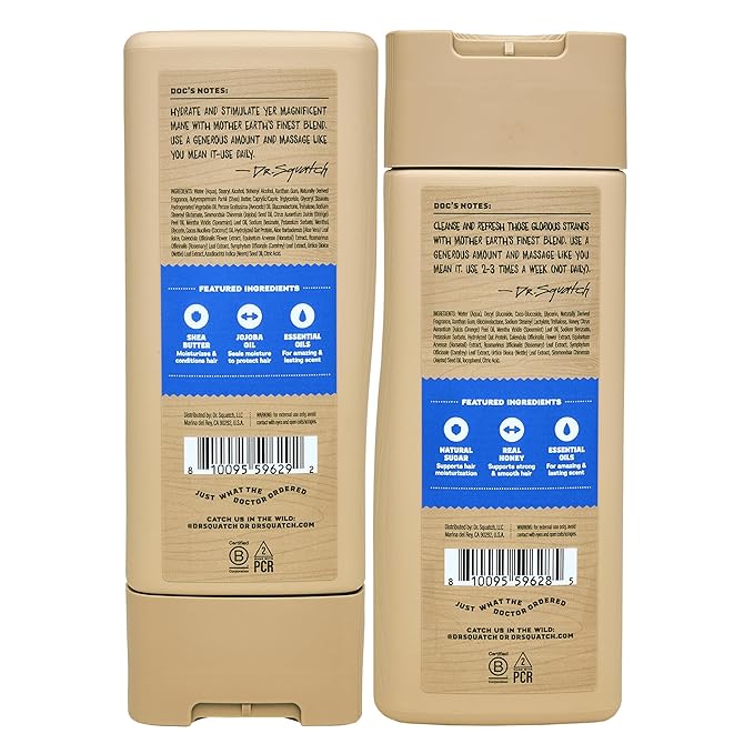 Dr. Squatch Natural Men's Shampoo and Conditioner Set - Healthy, Full Looking Hair - Fresh Falls Natural Shampoo and Conditioner for Men (11 fl oz, 2-Pack)