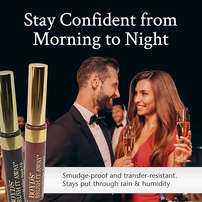 Boyd’s Brush It Away | Grey Hair Root Touch Up for Women & Men | Temporary Hair Color Mascara | Quick-Dry Water-Resistant Concealing Formula | Blonde, 3-Pack