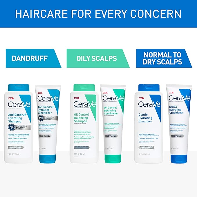 CeraVe Oil Control Balancing Conditioner, Hair Conditioner With Ceramides & Hyaluronic Acid, Removes Oil and Leaves Hair Feeling Hydrated, For All Hair & Scalp Types, Sulfate Free & Color Safe, 9 oz