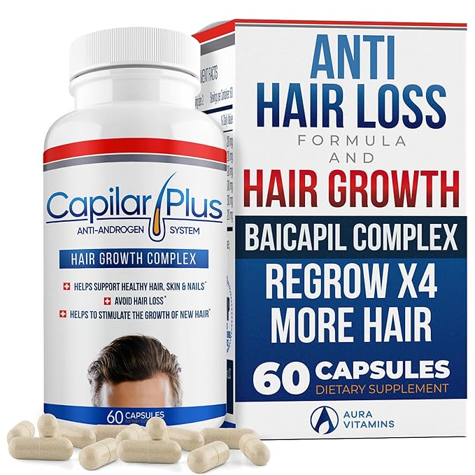 | Capilar Plus with Anti-Androgen System | Hair Growth Supplement | Hair Loss Treatment | Healthy Skin, Hair & Nails - Count 60 (1)