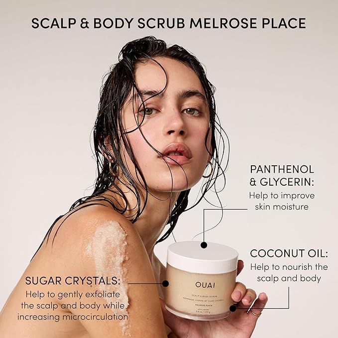 OUAI Scrub It All A-OUAI Holiday Hair Care Kit - Clarifying Shampoo & Exfoliating Body Scrub Duo - Hair Care Set with Detox Shampoo & Travel Size Body Scrub (2 Count)