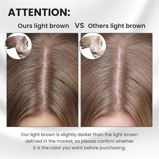 Root Touch Up Stick, Instant Gray Hair Cover Concealer, 2-In-1 Double Head Hair Color Finishing Stick, Hair Mascara Brush for Eyebrow& Beard (Light Brown, 0.23 Fl oz)