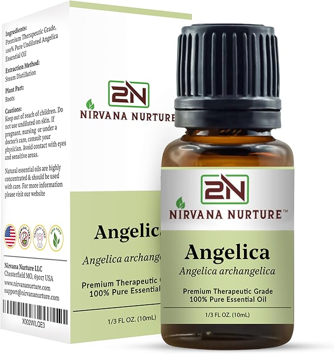 Angelica Essential Oil 100% Pure Premium Therapeutic Grade, Undiluted - Aromatherapy Diffuser for Calm and Relaxation, Skin Care, Hair Care