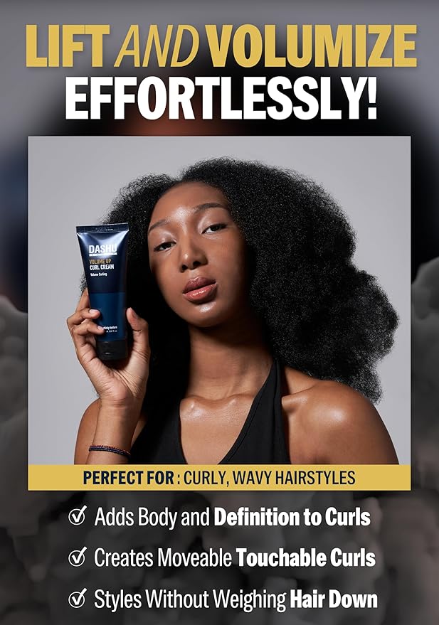 DASHU Daily Volume Up Curl Cream | Hair Curling Cream for Men w/Vegetable Oil & Protein Ingredients | Hydrating Curl Cream for Wavy Hair (5.46 fl oz)