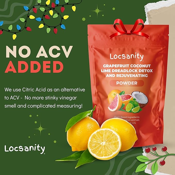 Locsanity Dreadlock Hair Scalp Detox - Deep Clean Dreadlock Powder, Cleansing Conditioner - Natural Hair Cleanser for Build Up - ACV Alternative, Loc Care and Maintenance Products