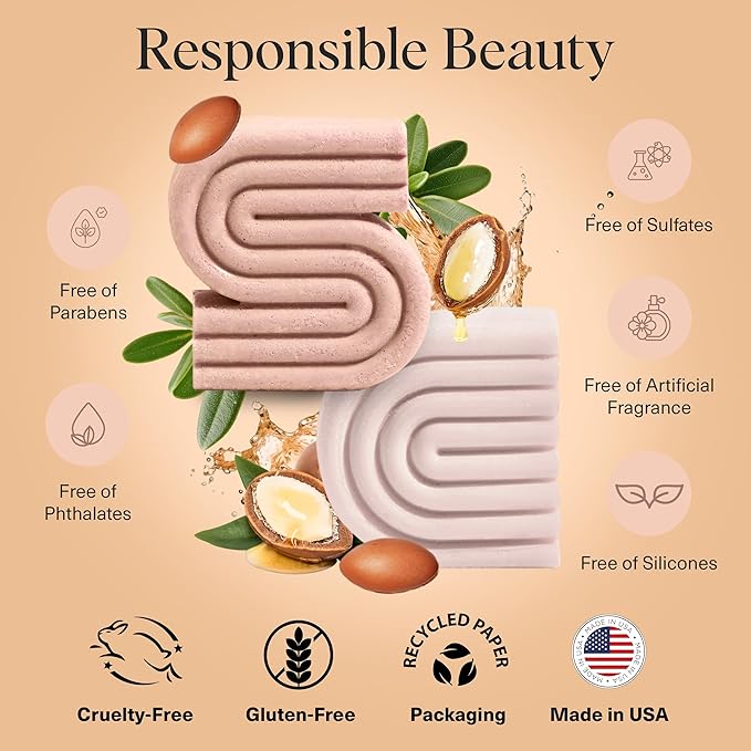 Kitsch Argan Oil Conditioner Bar – Repairing Hair Conditioner for Damaged Hair, Anti-Frizz – Strengthening, Moisturizing Hair Care – Paraben, Silicone & Sulfate-Free – Made in USA - 2.7 oz