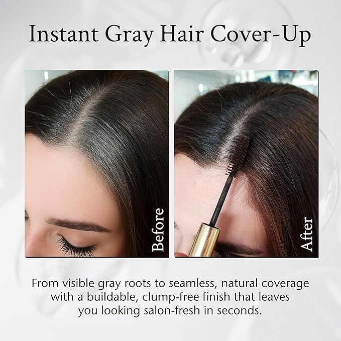 Boyd’s Brush It Away | Grey Hair Root Touch Up for Women & Men | Temporary Hair Color Mascara | Quick-Dry Water-Resistant Concealing Formula | Black, 3-Pack