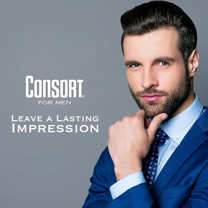 Consort Extra Hold Scented Aerosol Hair Spray for Men, 12-Hour Hold, Fast Drying, Not Sticky or Stiff, 8.3 oz