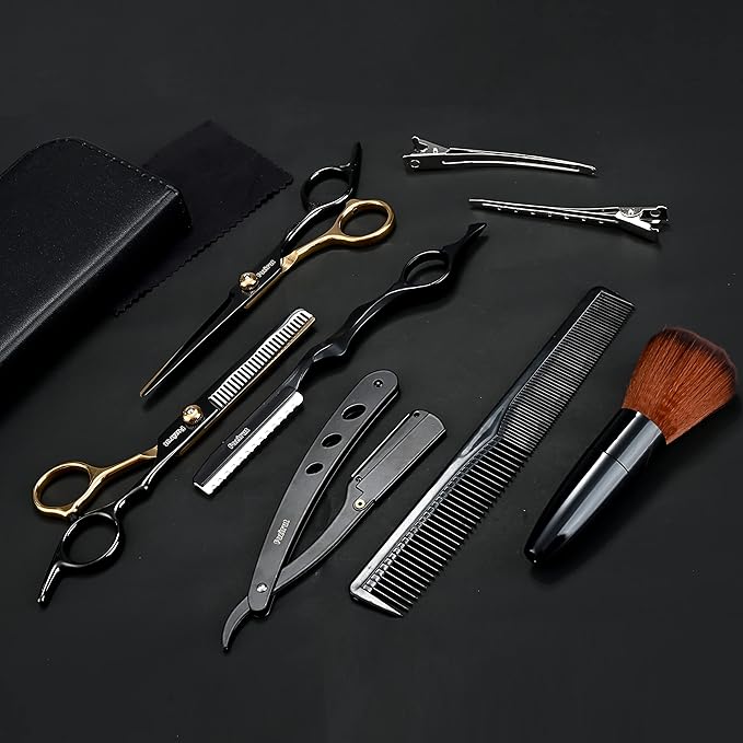 Professional Hair Scissors Thinning Shears Kit, Fozirut Barber Shears Haircutting Scissors Set, Tijeras De Peluqueria Profesional Salon Barber Supplies