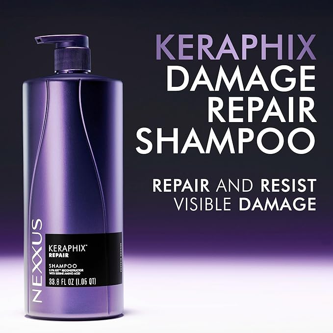 Nexxus KERAPHIX Shampoo for Damaged Repair Hair Powered by KRT Keratin Resistance Therapy with Liquid Crystal Amino Acids 33.8 fl oz