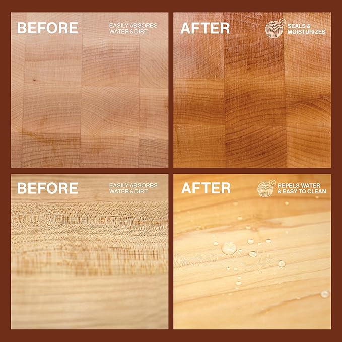 John Boos Block All-Natural Board Cream for Butcher Blocks and Cutting Boards, 5 oz - Wood Conditioner & Sealer for Maintenance and Protection, Safe Formula with Beeswax & Mineral Oil