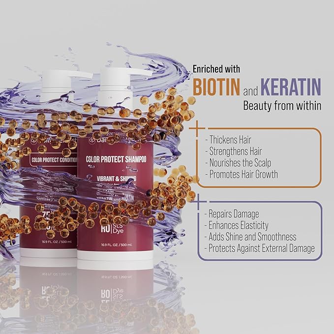 (dp) Color Protect Shampoo & Conditioner – Maintain & Enhance Color-Treated Hair – Clean + Salon-Grade Formula with Biotin & Keratin