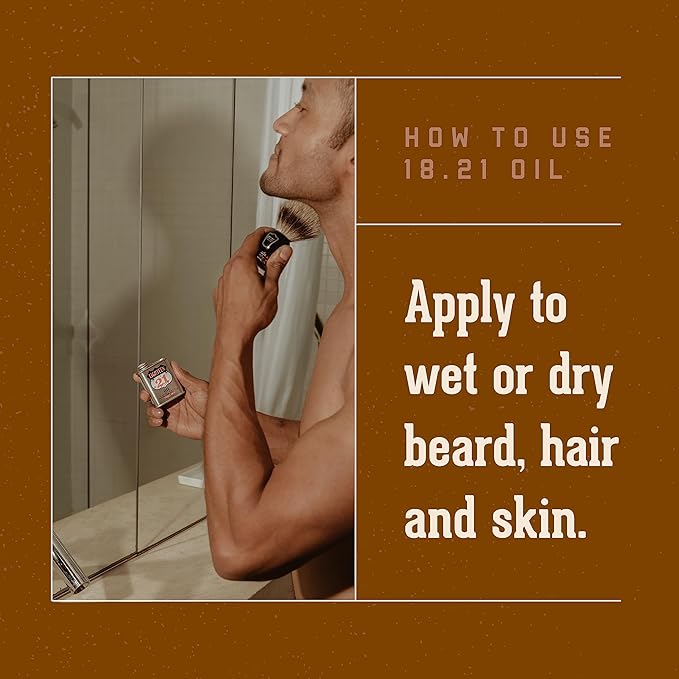 18.21 Man Made Noble Oud & Absolute Mahogany Beard, Hair & Skin Oil 2-Set Bundle, All Hair & Skin Types for Men, Strengthens and Moisturizes in a Manly Aroma