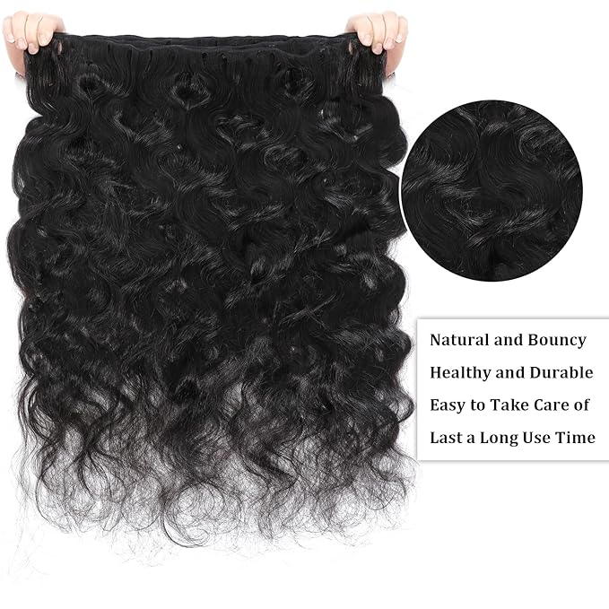 16A Raw Body Wave Bundles Human Hair 100% Human Hair Bundles,Triple Lifespan Virgin Remy Hair Extensions,Keep Texture Silky Soft After Multiple Washes (Body Wave 1 Bundle, 16 Inch)
