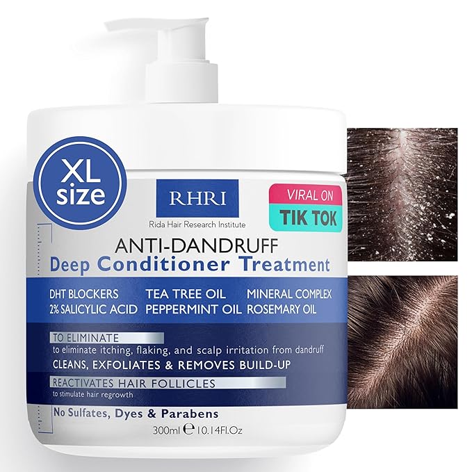 Anti Dandruff Deep Conditioner with Tea Tree Oil & Salicylic Acid | Anti-Fungal Relief | Dandruff Treatment For Itchy Scalp and Folliculitis | Scalp Treatment Which Promotes Healthy Hair Growth