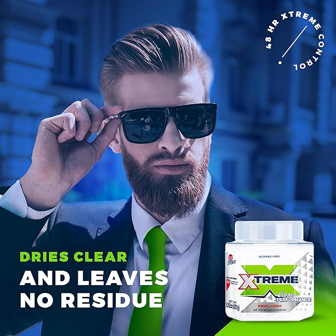 Xtreme Performance Clear Styling Hair Gel with Aloe Vera, 8.82 oz Jar (Pack of 12)