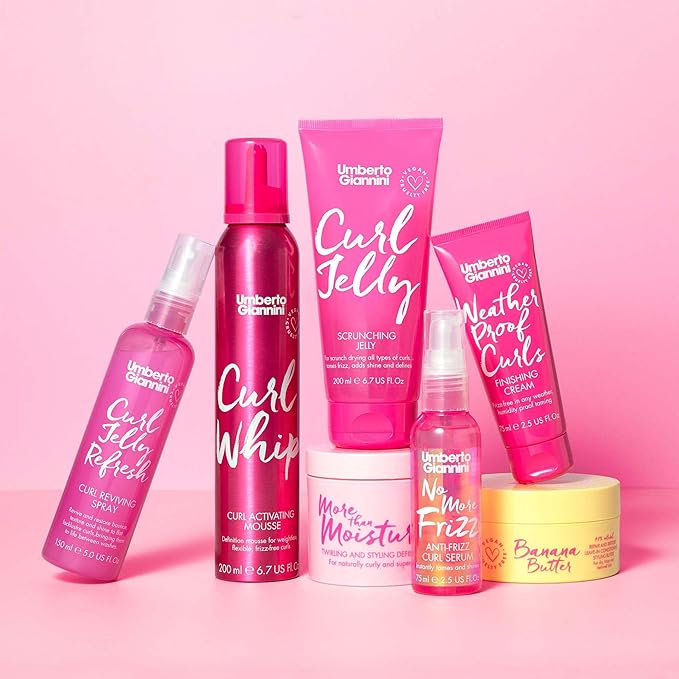 Umberto Giannini Curl Jelly Scrunching Jelly, Vegan & Cruelty Free Frizz Solution Gel for Curly or Wavy Hair, 200 ml (Gel & Banana Butter Leave-In Conditioner)