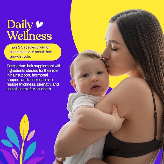 Mama’s Select Postpartum Hair Loss Vitamins – Reduce Shedding, Restore Thickness, Shine, & Strength – Supports Hormonal Balance, Cellular Renewal & Scalp Health – Treatment Is Safe for Breastfeeding
