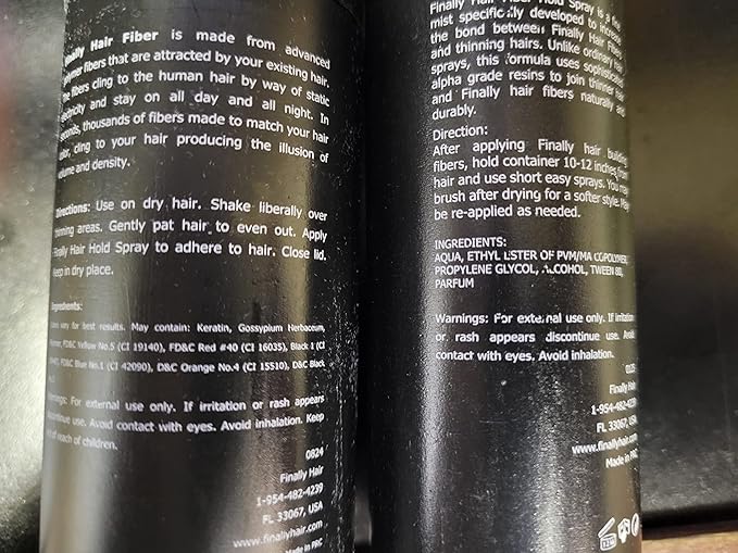 Hair Loss Concealer by Finally Hair - Auburn 28g Bottle of Fibers and Finally Hair 120ml 4.1 oz. Bottle of Fiber Lock Hair Spray - (Auburn)