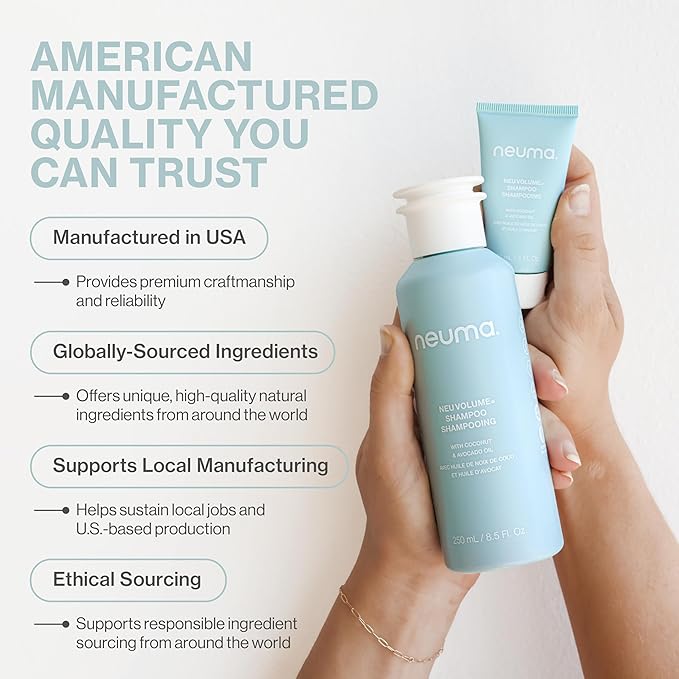 Neuma Neu Volume Shampoo 1 Fl. Oz. Fennel, Ylang Ylang, Patchouli, and Vanilla Scent, Travel Size Sulfate Free Shampoo