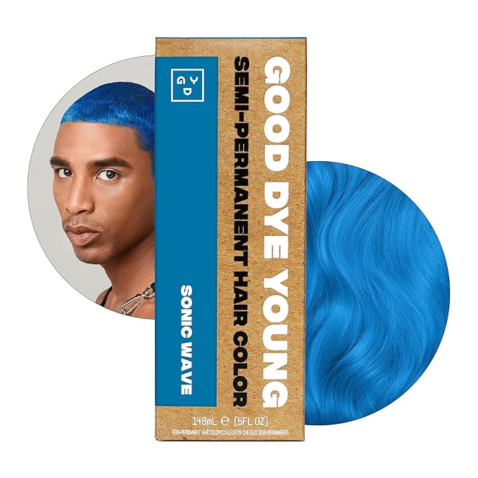 Good Dye Young Semi-Permanent Hair Color, Vegan and Cruelty-Free Hair Dye, Last up to 24 Washes, Non-Damaging Conditioning Hair Color (5FL OZ, Sonic Wave)