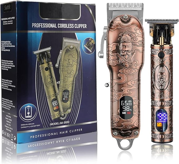 RESUXI Hair Clippers for Men with Barber Trimmer Set,Professional Haircut Clippers for Hair Cutting Grooming Kit,Cordless Beard Trimmer Hair Cutter Barber Accessories USB Rechargeable