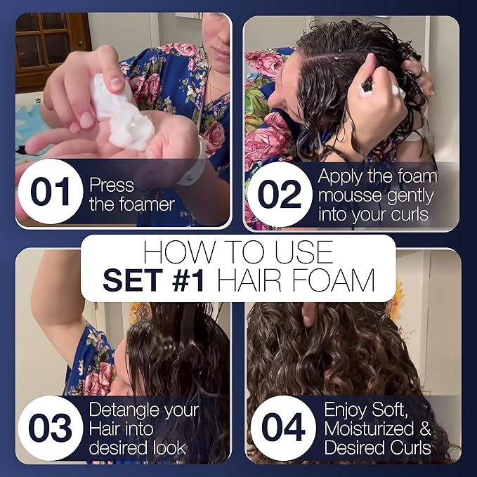 Hair Play Set #1 Hair Foam Mousse - Light Hold Styling Foam for Frizz Control - Volume Mousse for Fine Hair & Natural Straight Hair- Lightweight & Non-Greasy - Travel Size Hair Mousse - 2 Fl Oz