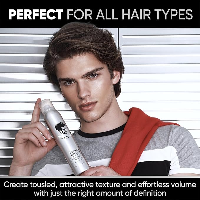 Avenue Man Texture Spray for Hair Men - Barber-Grade Hairspray for Men - Firm Hold, Frizz Control & UV Protection - Long-Lasting Hold Without Stiffness - Mens Hair Spray Extra Hold - (9.0 oz)