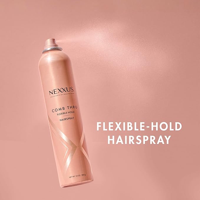 Nexxus Comb Thru Flexible Hold Hair Spray, Brushable Finish, 72H Humidity Shield, 10 oz