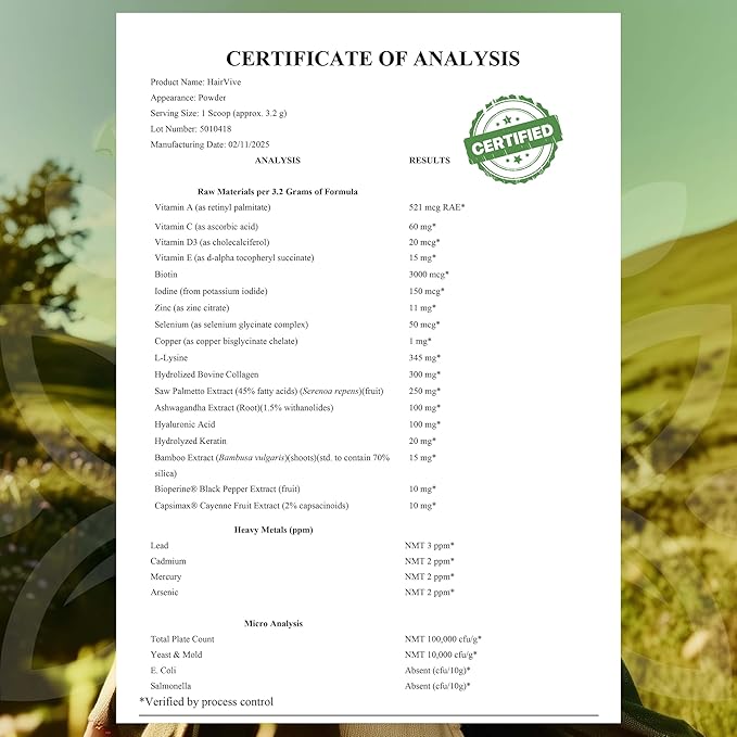 HairVive Hair Supplements for Hair Growth - Hair Vitamins for Women & Men - with Biotin, Collagen, Keratin, Hyaluronic Acid, Zinc, Selenium & More - 3.39 Oz - 30 Servings - Apple Pie Flavor