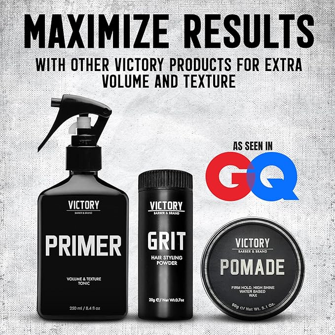 Victory Barber & Brand Pomade for Men, 3.1 Ounce, Water Based Pomade for Men, High Shine Hair Wax for Men, Strong Hold Pomade, Made in USA