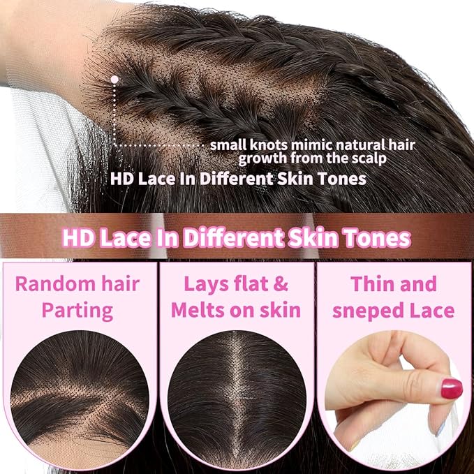 13x4 Synthetic Lace Front Wigs Pre Plucked Honey Blonde with Black 26 Inch Long Layered Straight Wigs For Women 100% Futura Premium Fiber Ready to Wear Wig With Bangs Daily Party Use