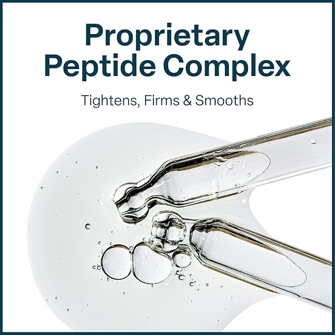 QRxLabs Peptide Complex Face Serum - Firming Collagen Booster & Hydrating Hyaluronic Acid with Chamomile Extarct - Revitalizing Antiaging Skincare - Unscented Gel, 1 Fl Oz