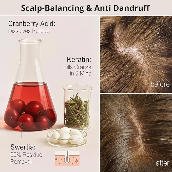 DEMIKI Shampoo for Women,Japanese Shampoo for Oily Hair, Keratin Care,Organic Rose Scent, Pink, Moisturizing, Volumizing Hair Care, Anti Dandruff, Sulfate Free & Paraben Free, 450ml,16oz*2