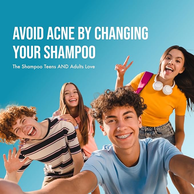 Teenology Teen Shampoo – Avoid Acne Breakouts, Non-Comedogenic, For Dry & Oily Scalps, Sulfate & Paraben Free, Natural Botanical Extracts, for Clear Skin & Healthy Hair, 16 oz – (Mint)