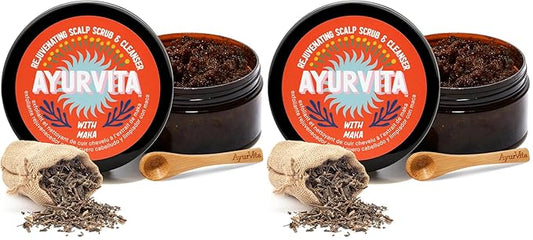 Scalp Scrub & Cleanser – Perfect Exfoliating Scalp Care - Best for Hair Care & Hair Growth - Instant Relief for Irritated Scalps – Restorating Ayurvedic Hair Treatment - 6.7 oz (Pack of 2)