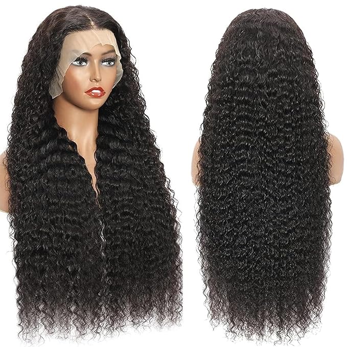 36 Inch Deep Wave Lace Front Wigs Human Hair 13x6 HD Transparent Lace Front Wigs Human Hair 200% Density Deep Curly Glueless Wigs Pre Plucked with Baby Hair for Women