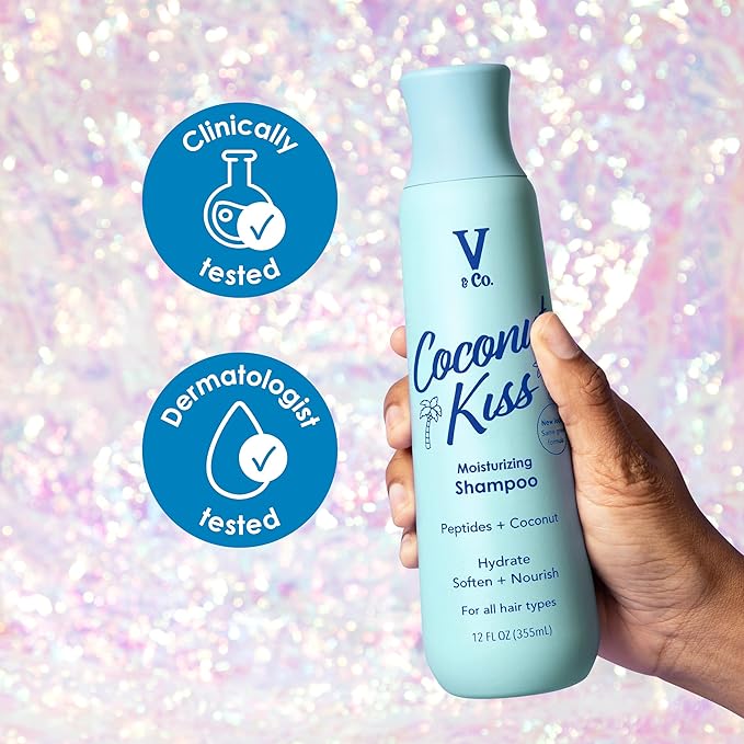 V&Co. Beauty Moisturizing Shampoo and Conditioner Set (12 Oz. Each) - Sulfate Free, Color Safe, and Gentle Formula with Peptide Technology Boosting Hydration for Dry, and Color Treated Hair