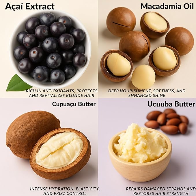 Tyrrel Reduct Liss Blond Brazilian Hair Straightening Cream, 4.05 fl oz, Professional Treatment for Blonde, Bleached, Gray Hair, Violet Fragrance