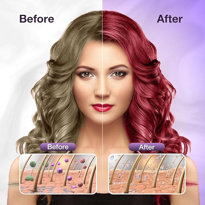 "Leorx 3 In 1 Hair Dye Shampoo, 16.9 Fl Oz, Wine Red, Instant Herbal Refresh For Women & Men - Color Your Hair with Ease - Tintes Para El Cabello Profesional"