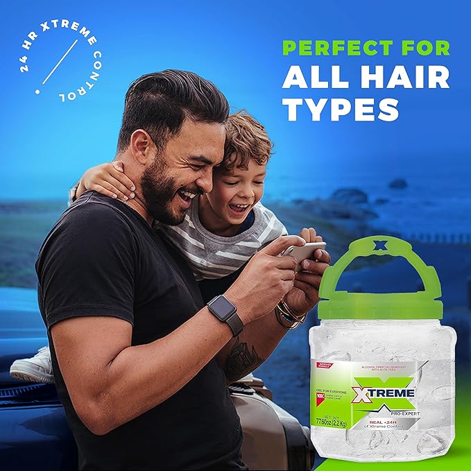 Xtreme Pro-Expert Clear Styling Hair Gel, Alcohol-Free 24-Hours Xtreme Control With Aloe Vera, 77.60 oz Jar (Pack of 3)