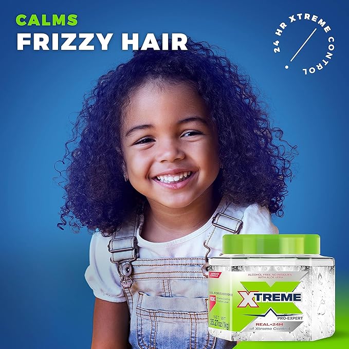 Xtreme Pro-Expert Clear Styling Hair Gel, Alcohol-Free 24-Hours Xtreme Control With Aloe Vera, 35.27 oz Jar (Pack of 6)