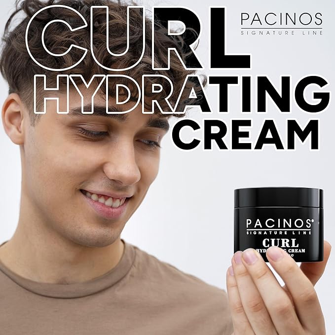 Pacinos Curl Hydrating Cream - Curl Defining and Frizz Control Styling Cream - Salon Quality for Moisture Control - 10 Oz