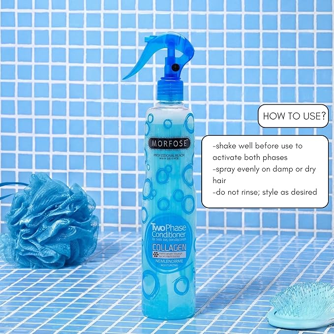 Morfose Professional Two Phase Leave-in Conditioner for Dry, Damaged, or Brittle Strands, Repairs and Protects, Damage, and Split Ends, 13.52 Fl. Oz (Collagen)