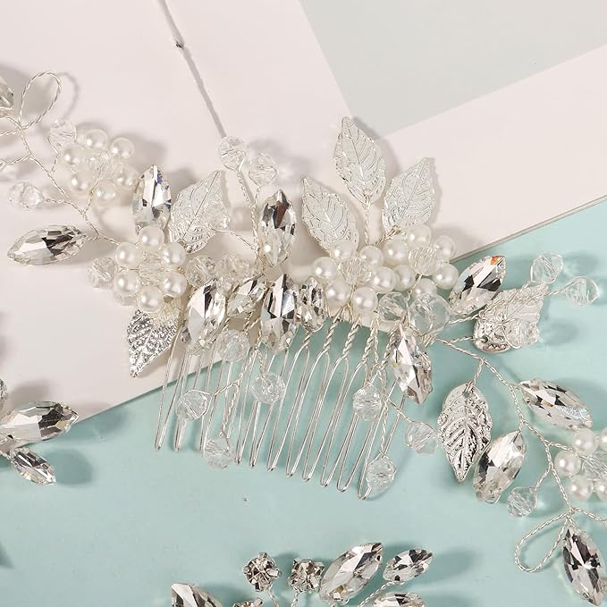 Wedding Hair Accessories Bridal Hair Pins Pearl Crystal HairPieces for Brides Vintage Decorations for Bridesmaids