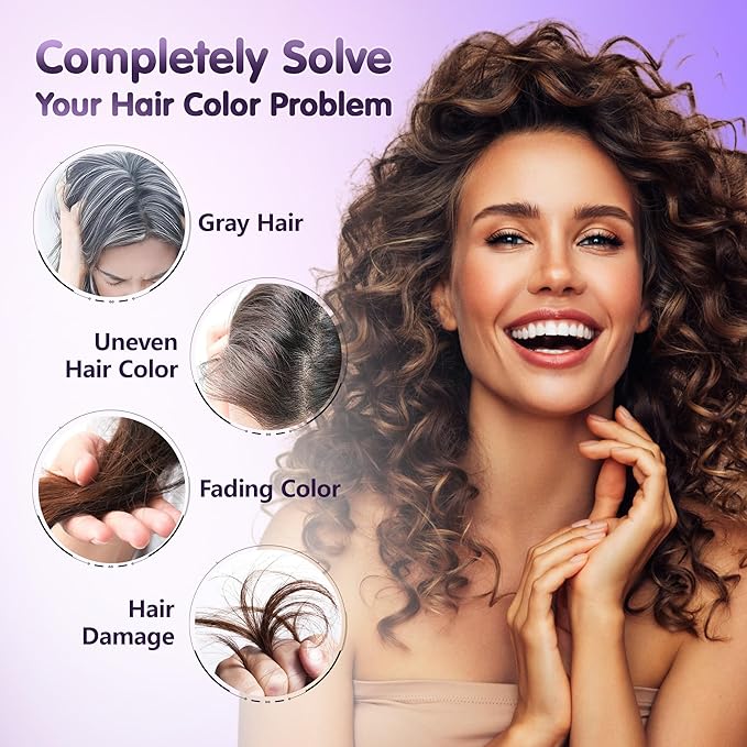 "Leorx 3 In 1 Hair Dye Shampoo, 16.9 Fl Oz, Wine Red, Instant Herbal Refresh For Women & Men - Color Your Hair with Ease - Tintes Para El Cabello Profesional"