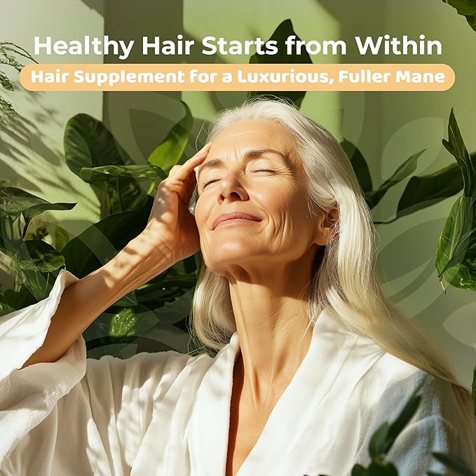 HairVive Hair Supplements for Hair Growth - Hair Vitamins for Women & Men - with Biotin, Collagen, Keratin, Hyaluronic Acid, Zinc, Selenium & More - 3.39 Oz - 30 Servings - Apple Pie Flavor
