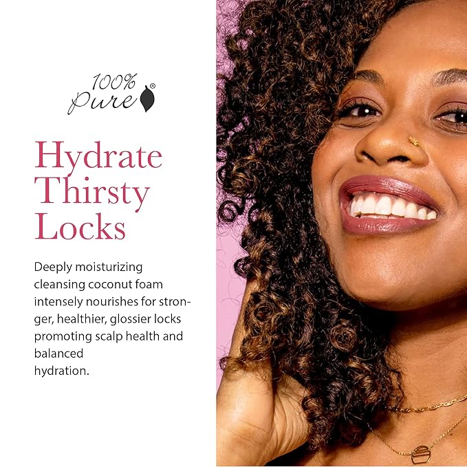 100% PURE Honey & Virgin Coconut Restorative Shampoo & Cleansing Detox Helps Restore Damaged Hair, Replenish Moisture & Body Healthy Hair Growth for Women & Men - Sulfate Free - 16 Fl Oz