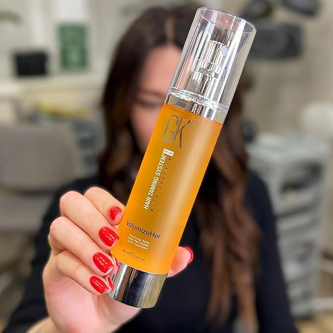 GK HAIR Global Keratin VolumizeHer (3.4 Fl Oz/100ml) Hair Spray, Anti-Frizz Hair Straightener, Heat Protectant Spray For Volume, Texture & Hold Paraben-Free