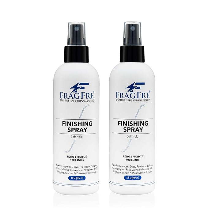 Hair Finishing Spray 8 oz - Flexible Soft Hold - Hair Spray for Sensitive Skin - Fragrance Free Hypoallergenic Parabens Free - Non Irritating Quick Dry Denatured Alcohol - Gluten Free Vegan